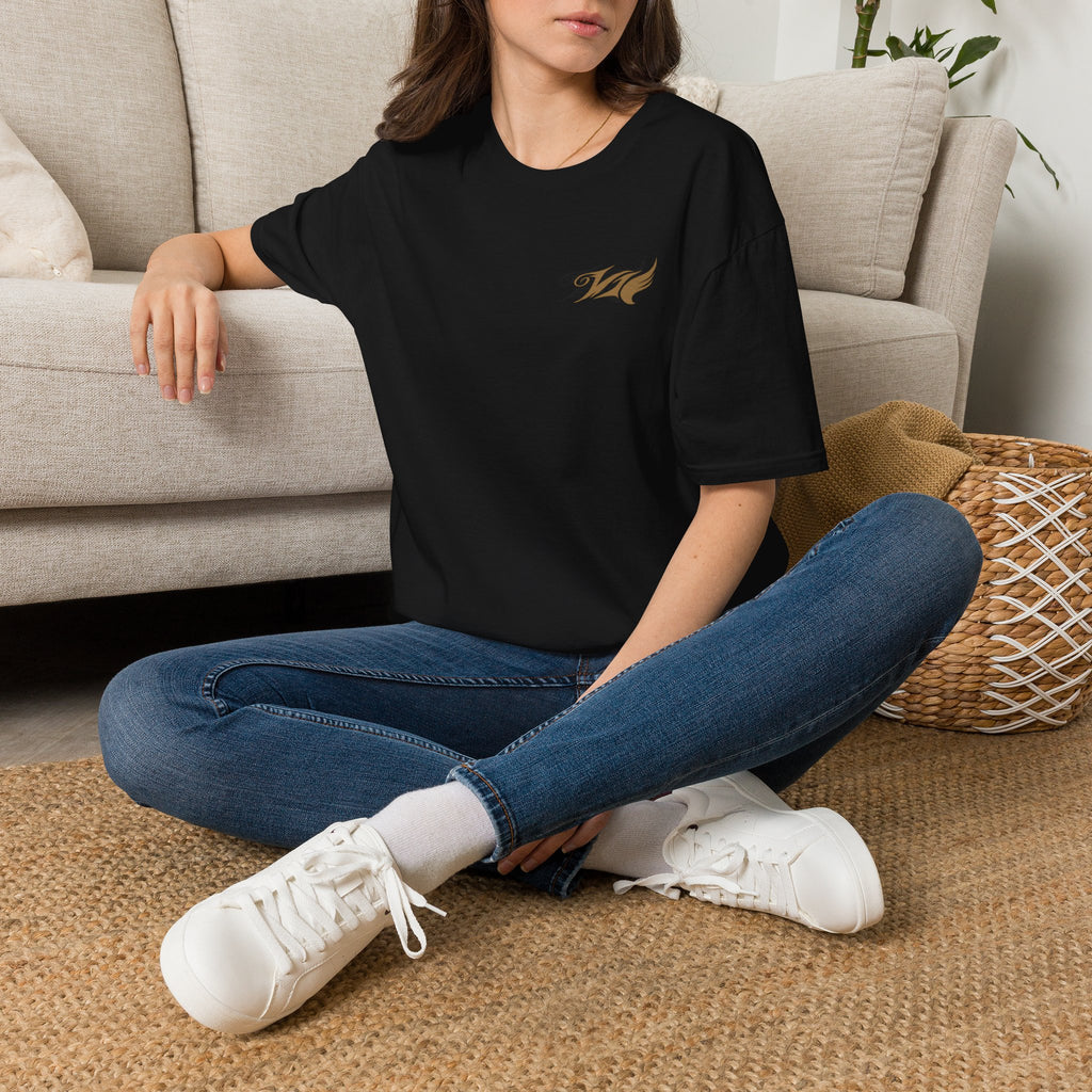 Wave Emblem T-Shirt — Small Left-Chest 'W' Logo Casual Tee