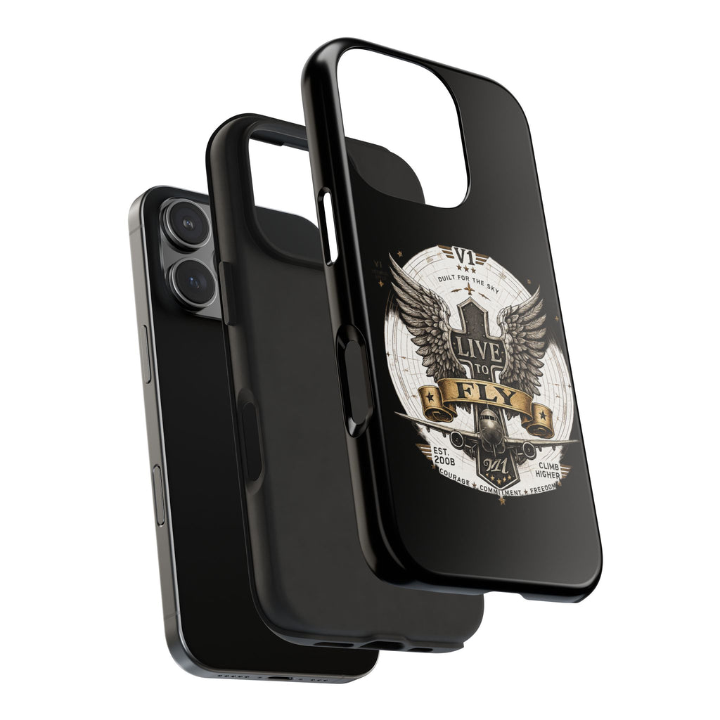 Live to Fly Tough Phone Case — Winged Shield Protective iPhone Cover