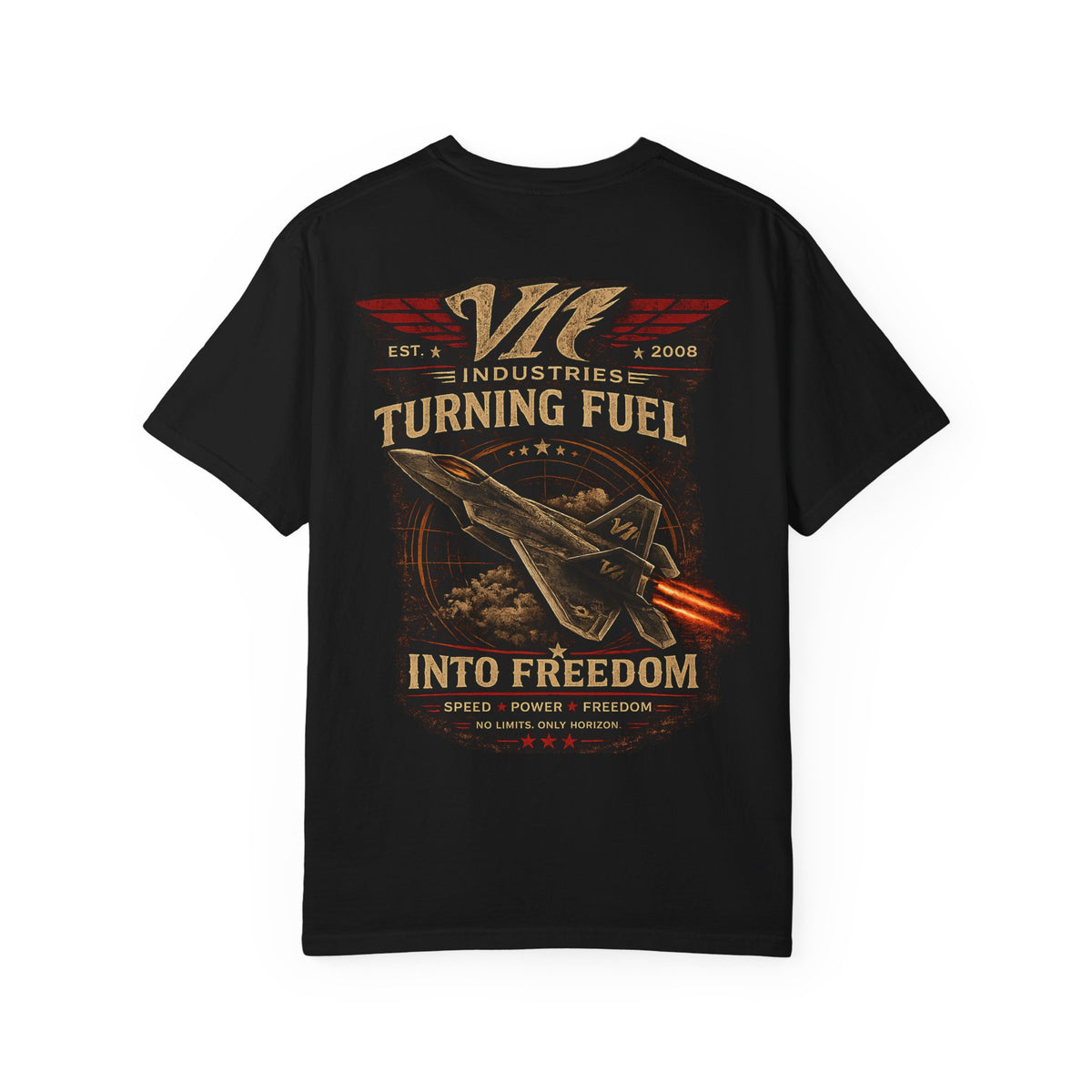 Turning Fuel Into Freedom — Vintage Fighter Jet Tee Garment-Dyed T-shirt