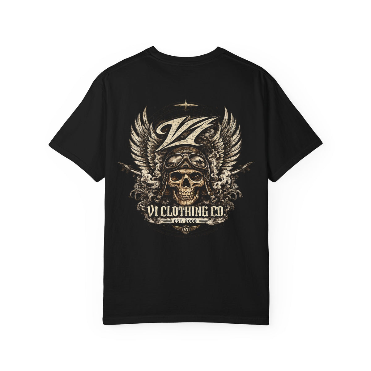 Skull Pilot Graphic T-Shirt — V1 Clothing Co. Vintage Aviator Tee
