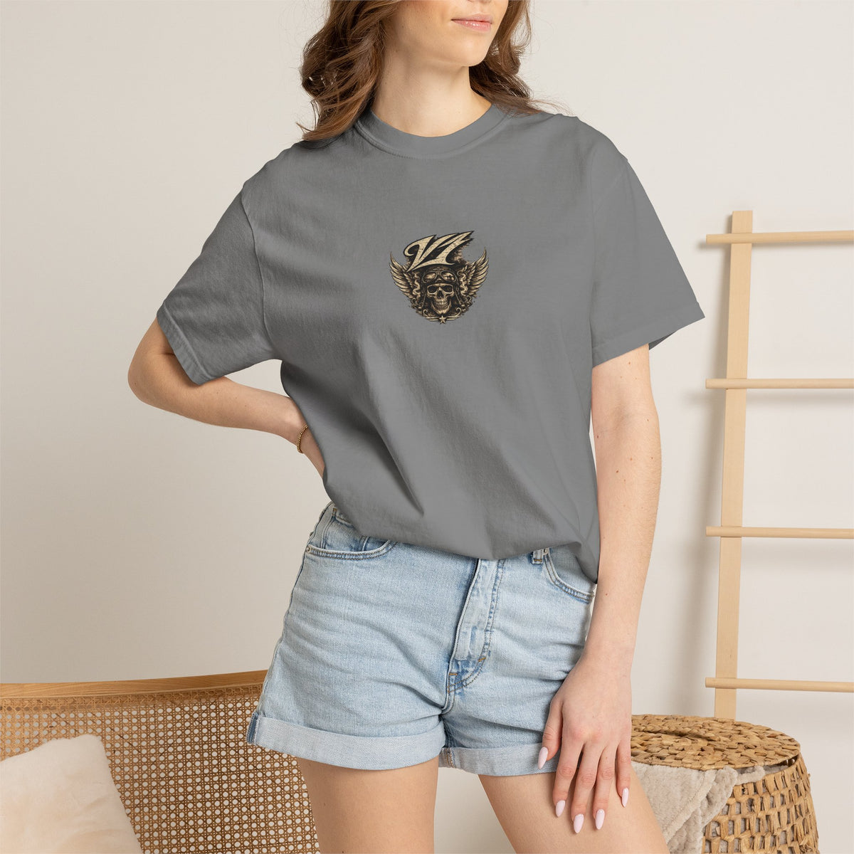 Skull Pilot Graphic T-Shirt — V1 Clothing Co. Vintage Aviator Tee
