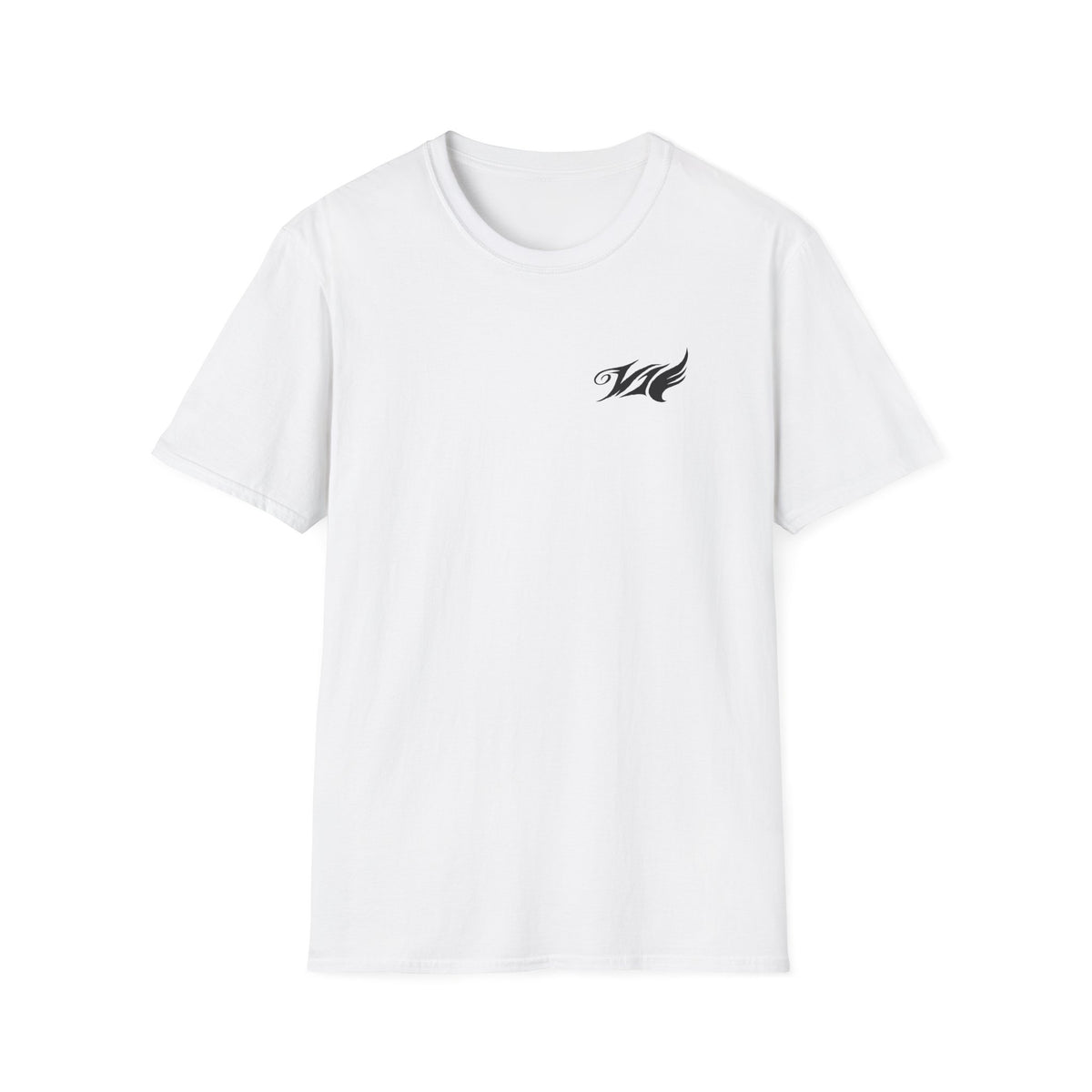Wave Emblem T-Shirt — Small Left-Chest 'W' Logo Casual Tee