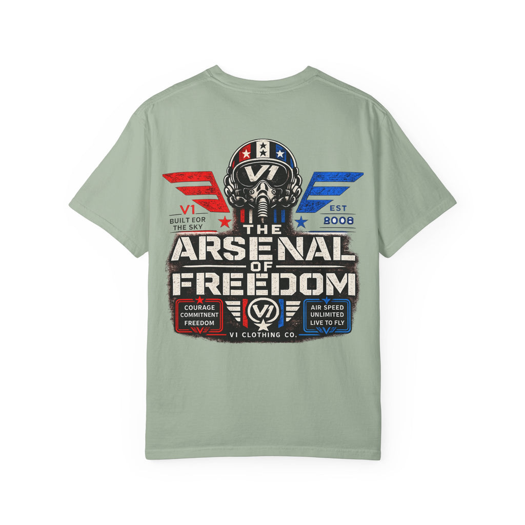 Arsenal of Freedom Graphic T-Shirt — Patriotic Vintage Skull Tee
