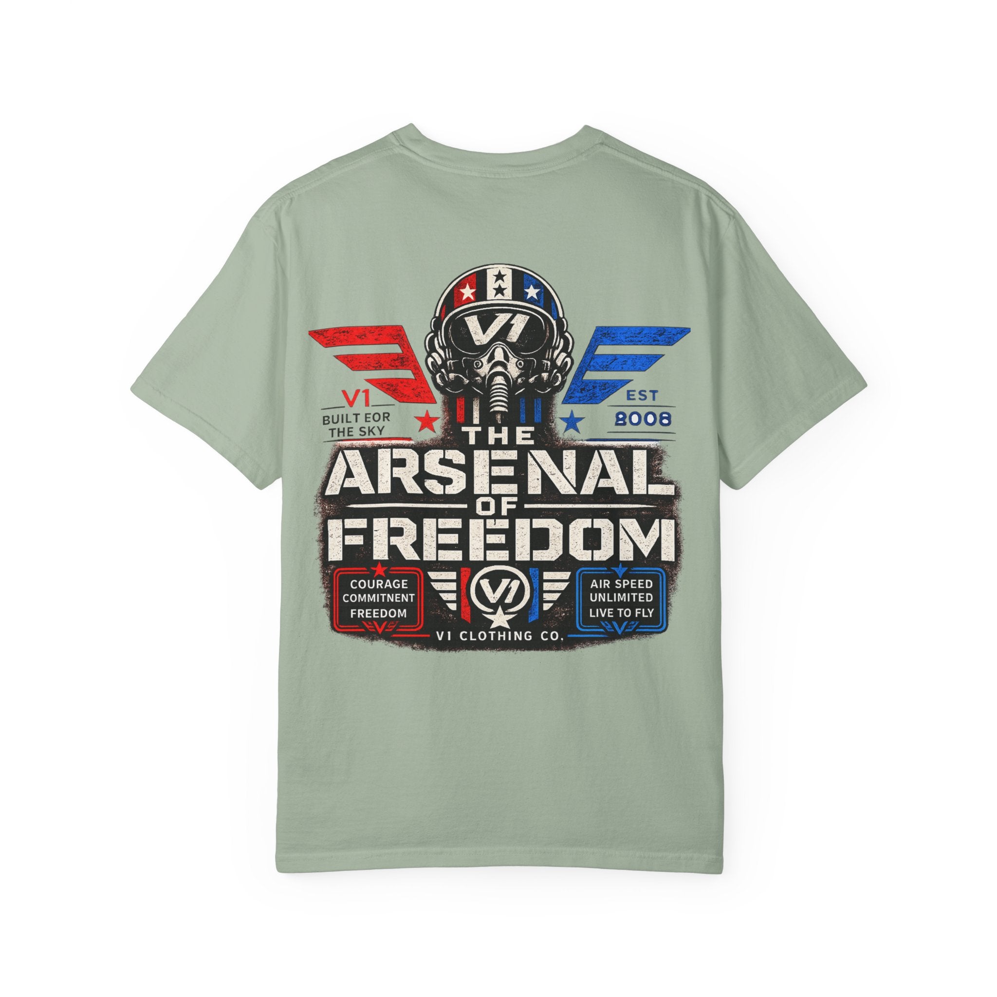 Arsenal of Freedom Graphic T-Shirt — Patriotic Vintage Skull Tee