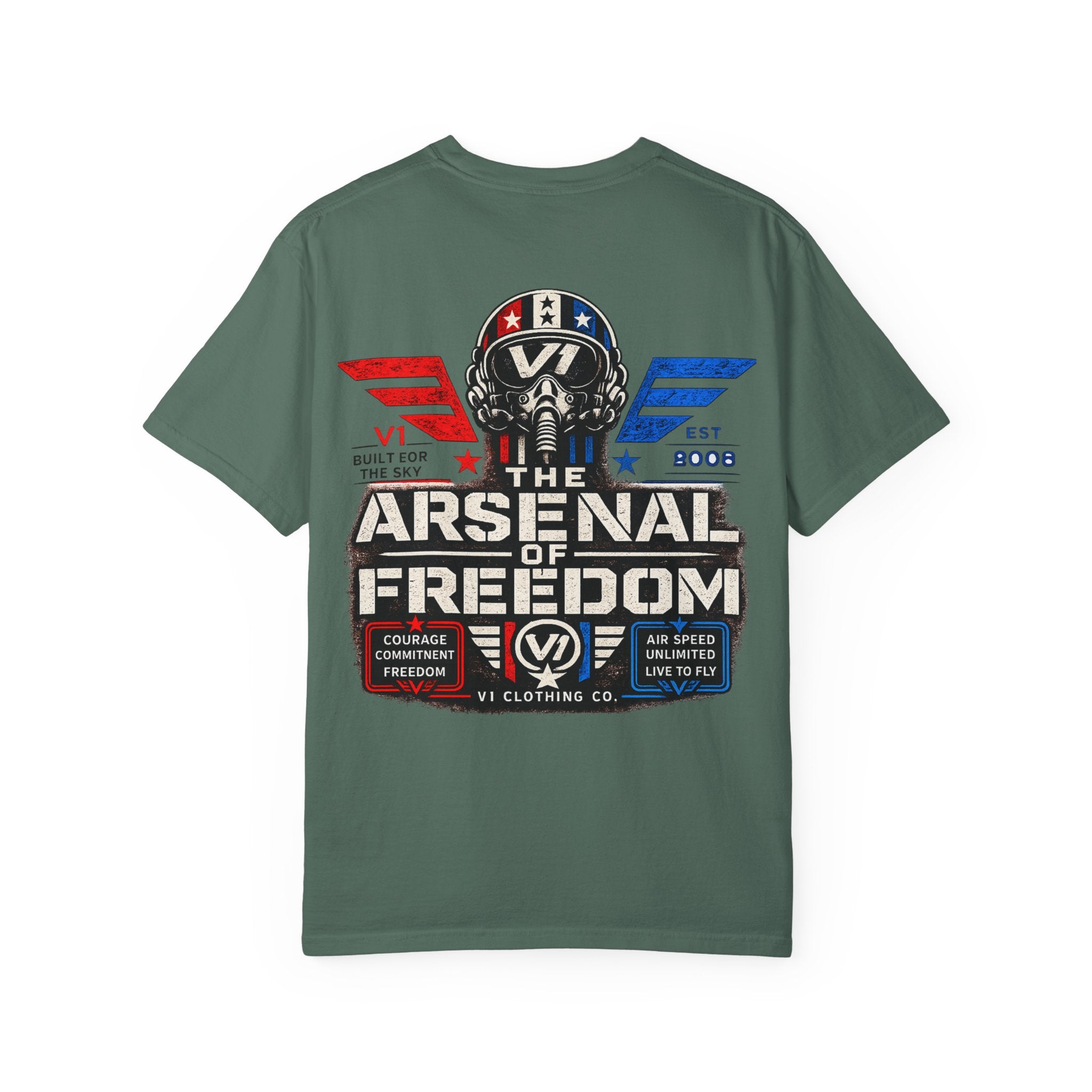 Arsenal of Freedom Graphic T-Shirt — Patriotic Vintage Skull Tee