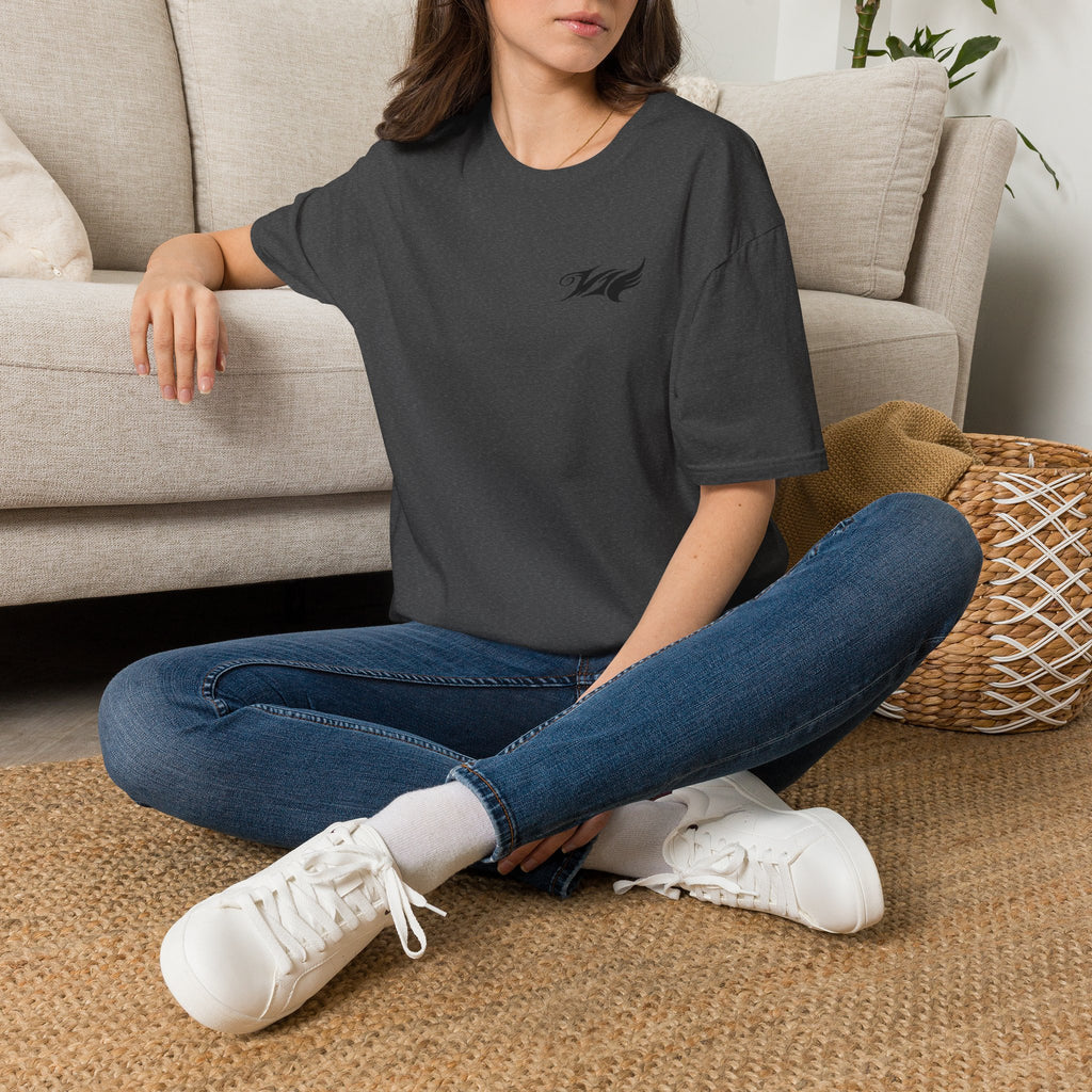 Wave Emblem T-Shirt — Small Left-Chest 'W' Logo Casual Tee