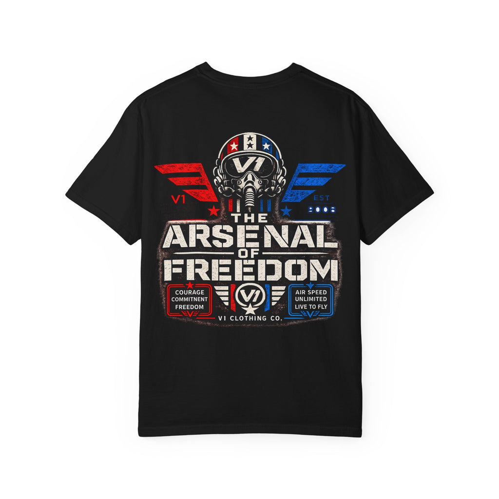 Arsenal of Freedom Graphic T-Shirt — Patriotic Vintage Skull Tee