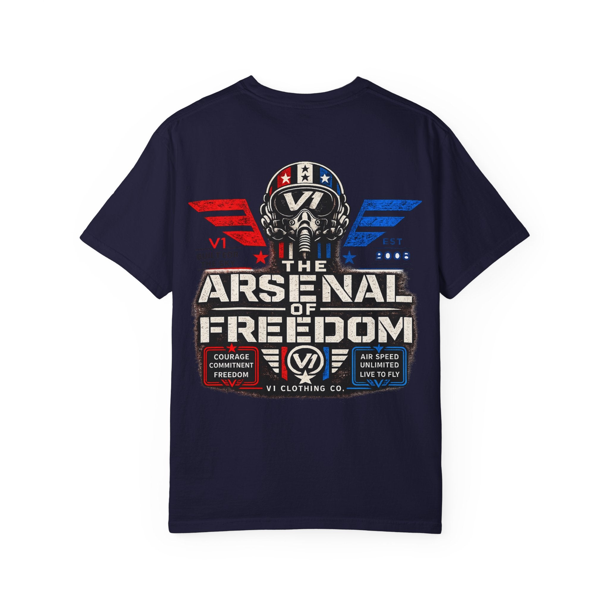 Arsenal of Freedom Graphic T-Shirt — Patriotic Vintage Skull Tee