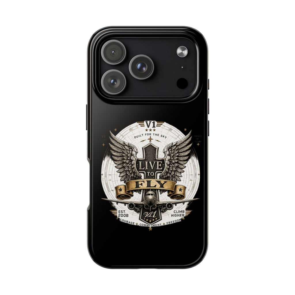 Live to Fly Tough Phone Case — Winged Shield Protective iPhone Cover