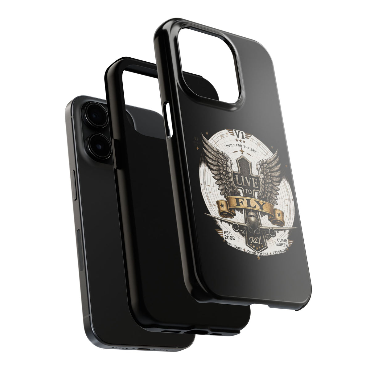 Live to Fly Tough Phone Case — Winged Shield Protective iPhone Cover