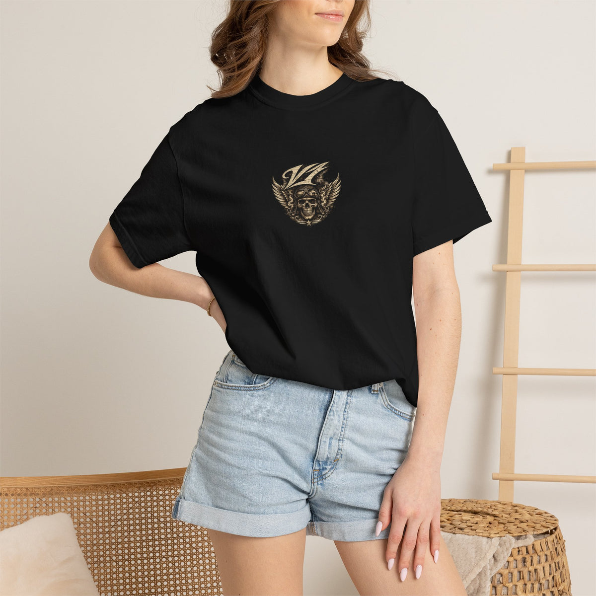 Skull Pilot Graphic T-Shirt — V1 Clothing Co. Vintage Aviator Tee