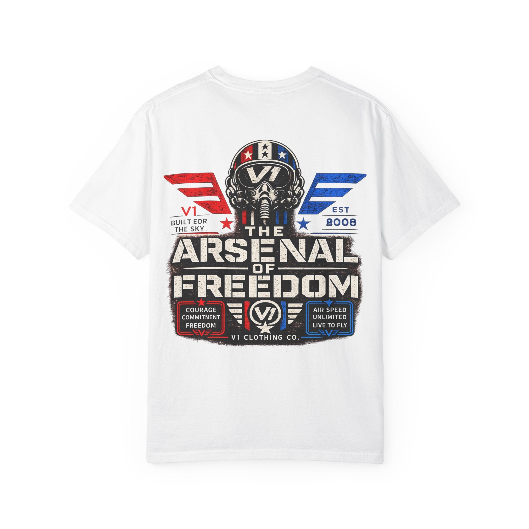 Arsenal of Freedom Graphic T-Shirt — Patriotic Vintage Skull Tee