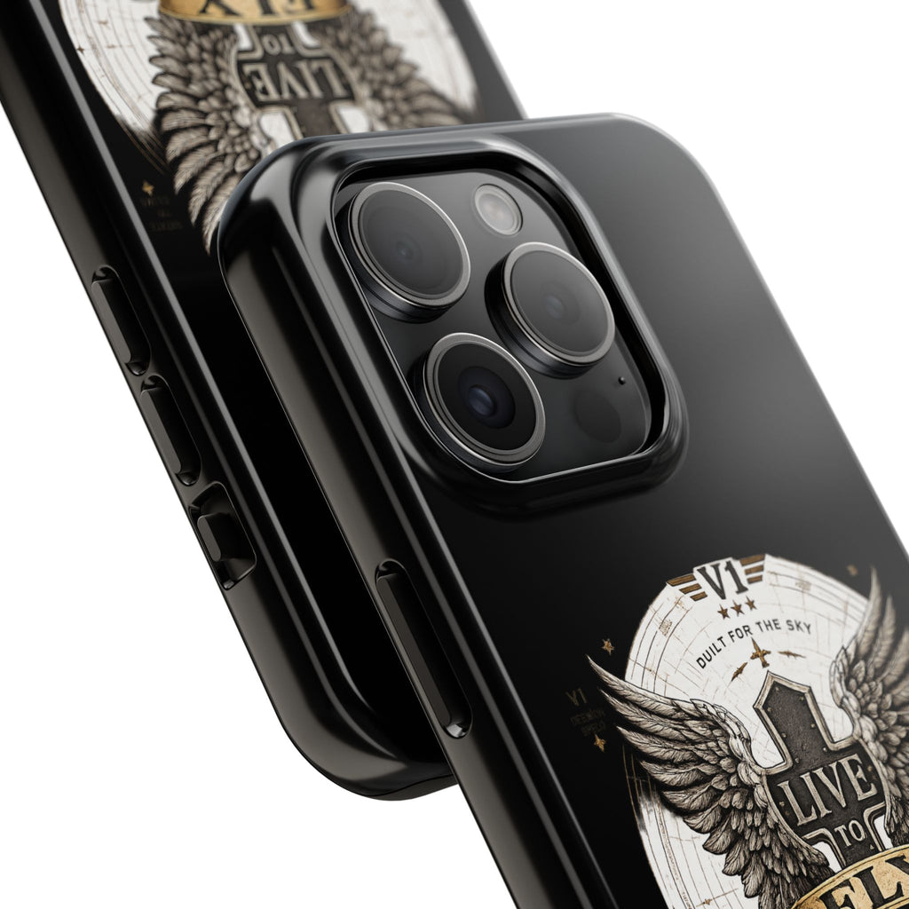 Live to Fly Tough Phone Case — Winged Shield Protective iPhone Cover