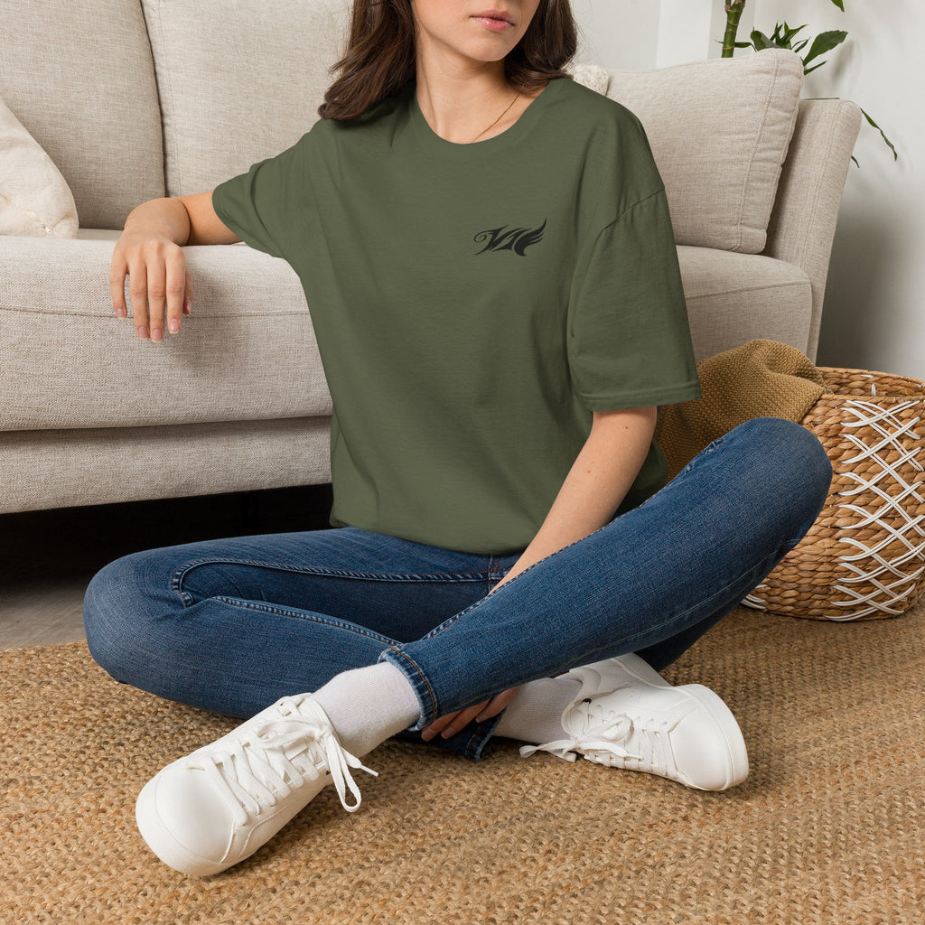 Wave Emblem T-Shirt — Small Left-Chest 'W' Logo Casual Tee
