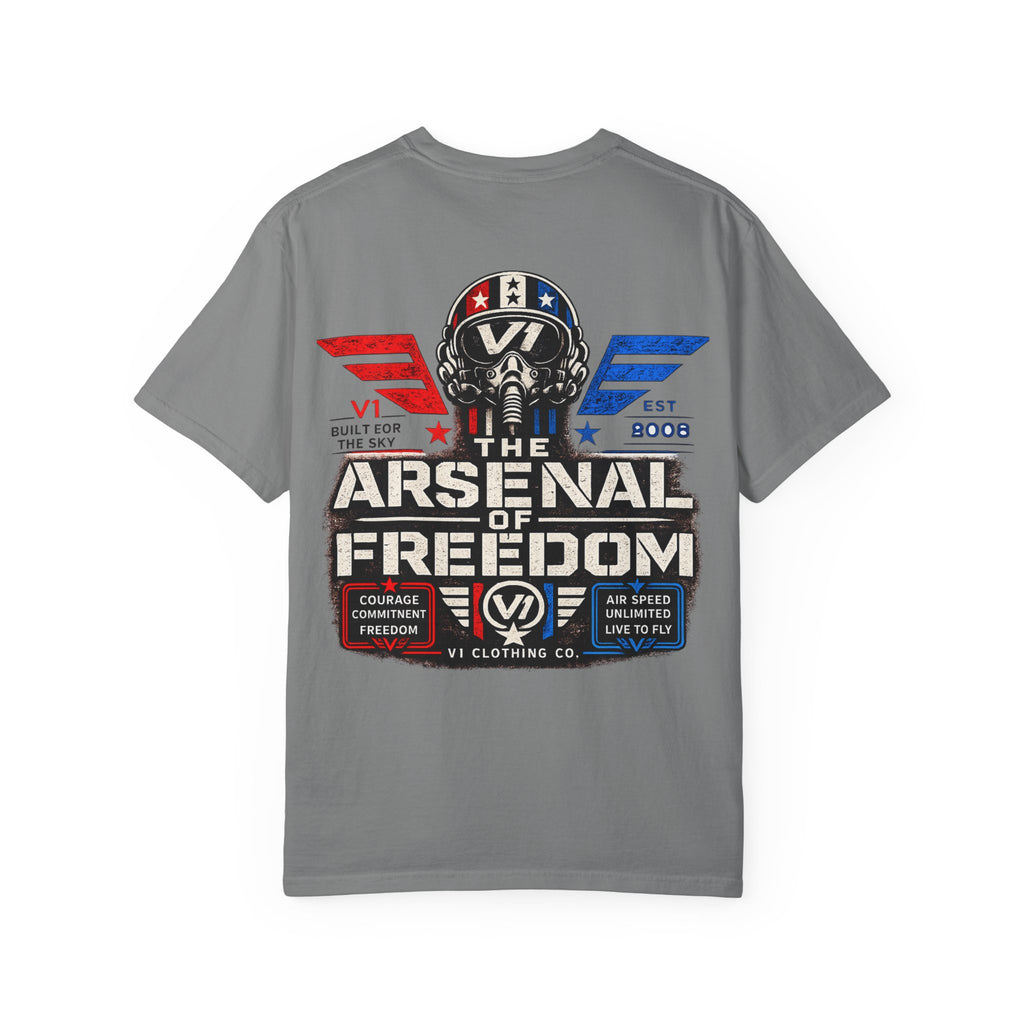 Arsenal of Freedom Graphic T-Shirt — Patriotic Vintage Skull Tee