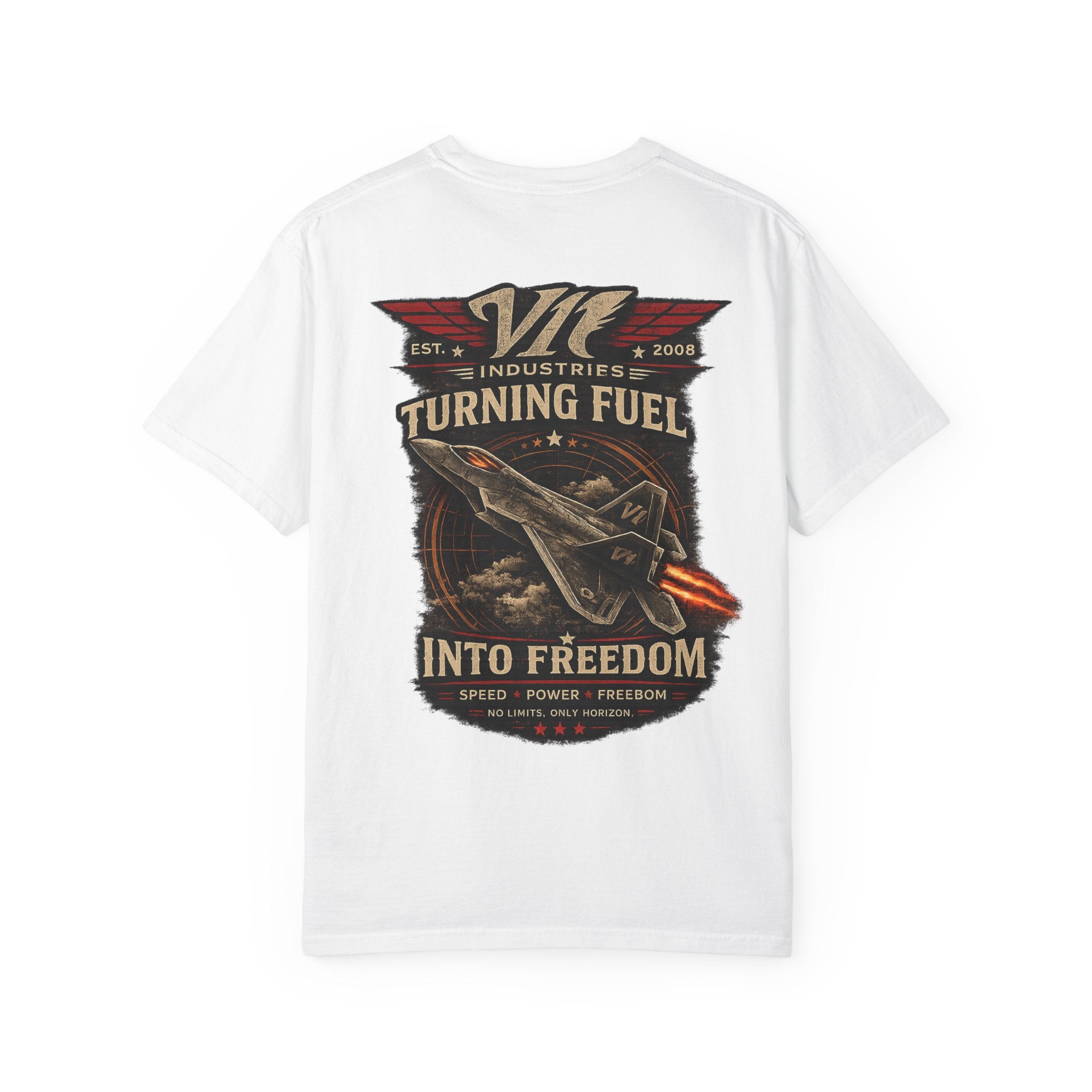 Turning Fuel Into Freedom — Vintage Fighter Jet Tee Garment-Dyed T-shirt